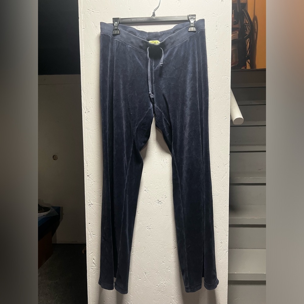 Juicy Couture Navy Blue Velvet Track Pants